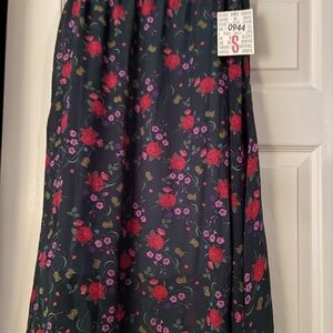 LuLaRoe Lola Skirt with Red and Purple Floral Design Size S New with Tags